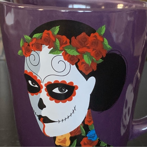 Day of the Dead Sugar Skull Woman Floral Mug - Picture 4 of 9